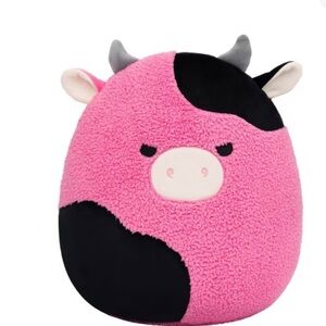 Squishmallows 14" Pollyanna Knitted Black and Pink Cow Cozymallows Large Plush